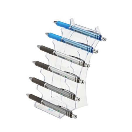 Adiroffice Acrylic 6 Pen Horizontal Premium Pen Display Stand, PK8 ADI650-8pk